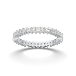 Platinum E-F/VSS-VS Quality Moissanite Diamond 1.00 Carat Princess Shape Prong <b>Set</b> <b>Wedding</b> <b>Ring</b> <b>For</b> <b>Women</b> - Product Image 1