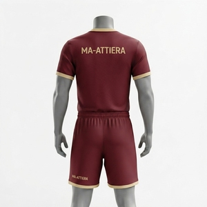 Uniforme de Fútbol para Hombre MA-ATTIERA, Personalizable, Color Granate y Dorado, Franja Diagonal, Impresión por Sublimación, Transpirable, Poliéster, Talla Adulto - Product Image 2