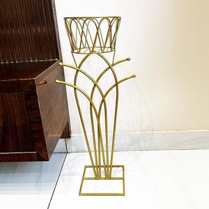 Maceta de alambre de oro de metal con soporte para la decoración del restaurante de la boda del hogar al mejor precio de la India - Product Image 5