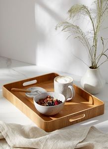 Decoración moderna de lujo para el hogar: plato para servir comida de madera de nogal y acacia rectangular grande, venta al por mayor para uso en la cocina. - Product Image 3
