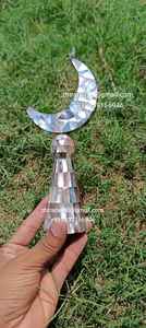 Decoración de Mesa Móvil Colgante con Diseño de Luna Creciente de Mezquita de Nácar Industrial Hecha a Mano, Decoración Islámica para el Hogar, Ramadán, Primavera - Product Image 6