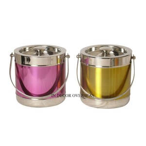 Top vente multicolore fini nid d'abeille Tetxure concepteur meilleure qualité métal fait forme ronde seau à glace boissons baignoires approvisionnement - Product Image 3