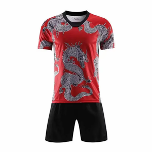 Dry Soccer Wear Sets Poliéster Unisex Colores sólidos Manga corta Fútbol Jersey /kit - Product Image 3