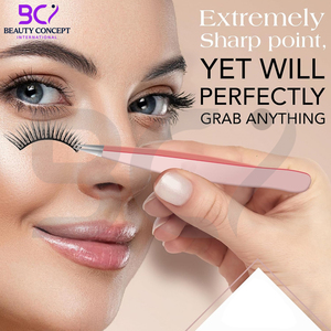 2 Pieces Straight and Curved Tip Eyelash Extension Tweezers Fine Tip High-Precision Lash Grafted Tweezers - Product Image 2