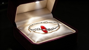 Women's <b>Silver</b> Plated Coral Heart <b>Cuff</b> <b>Bracelet</b> Vintage Alloy Jewelry Gift - Product Image 4