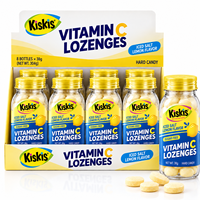 KisKis Sugar Free Vitamin C Lozenges Icy Salted Lemon Flavor Refreshing Fresh Breath Hard Candy Bottle Pack