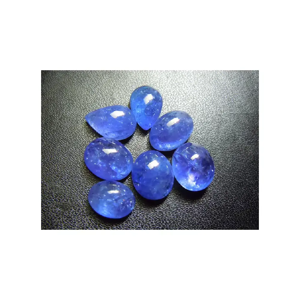 Cabochão de tanzanita azul gota de lágrima, pedra preciosa requintada, cabochão de tanzanita azul, arte brilhante, elegância