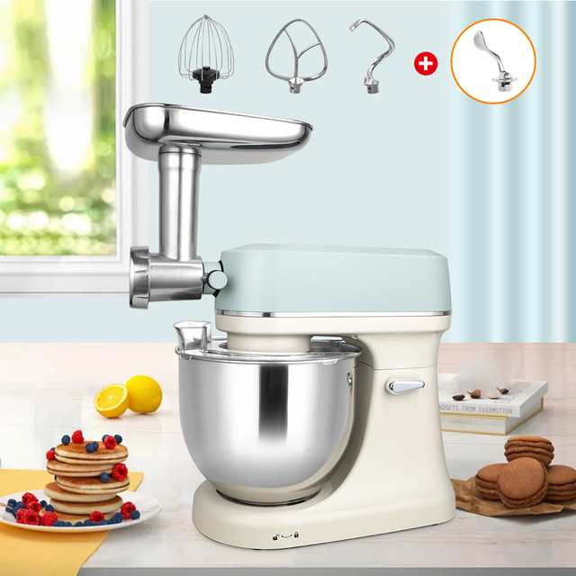 5.7L LCD Big Screen Super Quiet DC Motor Household Electric Stand Mixer Mixing Bowl Egg Whisk Dough Hook 10+ Speeds Tilt-Head