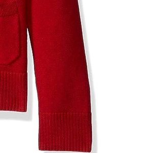 Fabricantes de prendas de punto Logotipos personalizados Mezcla de lana informal roja Cárdigan de punto para mujer Suéter Cárdigan de manga larga de punto para mujer - Product Image 5