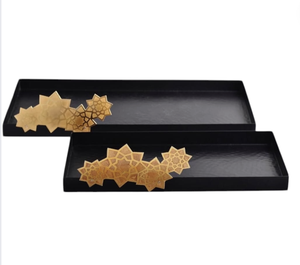 Conception de calligraphie arabe sur plateau hexagone en bois pour la maison Ramadan Eid Occasion fêtes plateaux de service décoratifs - Product Image 4