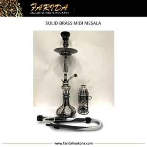 Cachimbas de Vidrio de Lujo Farida, Estilo Faraónico Mesala, Latón Macizo, Shisha Única con Grabado a Mano, Manguera de Laca de Alta Calidad - Product Image 5