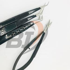 Pince à épiler professionnelle d'extension de cils en acier inoxydable forte adhérence Type de pointe pointue durable couleur noire utilisation de beauté privée - Product Image 6