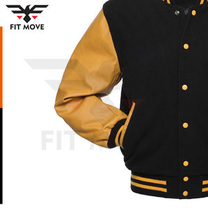 2024 personnalisé haute qualité laine corps en cuir véritable manches Letterman Bomber veste varsité vestes pour hommes femmes Stand OEM - Product Image 3