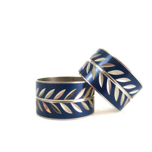 Produit de haute qualité Style simple Design Logo personnalisé Anneaux de serviette ronds contemporains en alliage d'aluminium en métal doré antique - Product Image 3