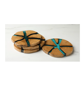 Posavasos de madera y resina, venta al por mayor, posavasos con logotipo personalizado, Decoración de mesa, posavasos de resina epoxi de madera, Mesa - Product Image 3