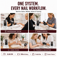 Machine à ongles sans fil professionnelle 35000 tr/min, 85W, 7800mAh, rechargeable, électrique, pour manucure et pédicure, avec support