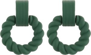 Pendientes de aro de resina epoxi chapados en oro personalizables de alta calidad estilo clásico para fiestas y bodas - Product Image 2