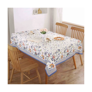 Pink Rose <b>Table</b> <b>Cover</b> Layered Printed Border Decorative Dining Linen for Hospitality Bulk Supply Indian Textile Exporter - Product Image 3