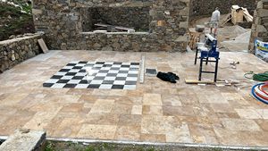 Dama Checkerboard Natural <b>Marble</b> Stones 20x20cm Small Samples Modern Indoor Flooring Pavers Made in Turkiye Garden Decorations - Product Image 4