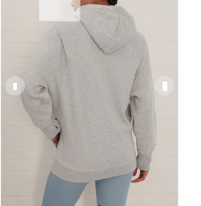เสื้อฮู้ดมีซิปโอเวอร์ไซส์ของผู้หญิงผ้าฝ้าย100% ดีไซน์ลำลองปรับแต่งซิปมีฮู้ดขนแกะระบายอากาศได้ - Product Image 5