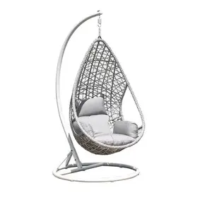 Chaise balançoire moderne avec cadre en acier, coussin doux pour jardin, à vendre, vente en gros