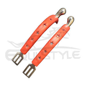 Espuelas de equitación personalizadas para mujer, espuelas ecuestres de acero inoxidable recubiertas de goma en forma de corazón/Estrella, fabricadas en Pakistán - Product Image 2