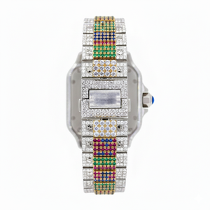 Customized HeartBeat Design VVS Moissanite <b>Watch</b> <b>Square</b> Hip Hop Iced Out <b>Watch</b> with Glass Dial Luxury Fashion Jewelry - Product Image 2