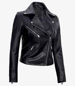Chaquetas de cuero de moda para mujer de alta calidad Chaquetas de mujer de color marrón con cremallera estilo con su propio logotipo - Product Image 1