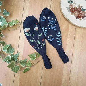 ผ้าโพกหัวปักลายดอกไม้ผ้าลินินผ้าโพกหัวปักดอกไม้ดอกไม้น่ารักอุปกรณ์แต่งผมแนววินเทจผลิตในเวียดนาม - Product Image 3