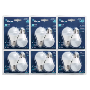 Bombilla LED G45 Residencial de Cristal, Redonda, 9W, Luz Blanca 6500K, Base E27, Control por Sensor, Paquete de 6 - Product Image 1