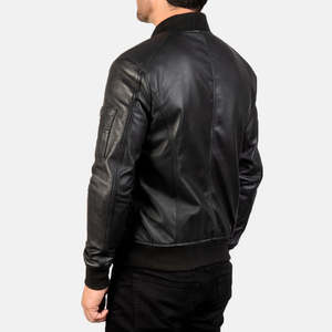Veste en cuir légère à fermeture éclair de style motard en gros pour hommes, tendance, coupe ajustée, vêtements d'extérieur, style urbain, vestes respirantes - Product Image 2