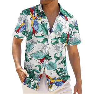 Camisa Hawaiana para hombre, camisas de playa tropical de vacaciones, ropa de verano de manga corta con botones y bolsillos - Product Image 4