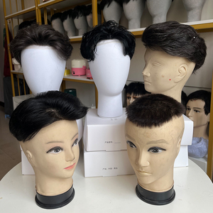Prothèse capillaire <span class=keywords><strong>pour</strong></span> <span class=keywords><strong>homme</strong></span> à base de soie, <span class=keywords><strong>cheveux</strong></span> raides, avec ligne de <span class=keywords><strong>cheveux</strong></span> naturelle, système de remplacement capillaire <span class=keywords><strong>pour</strong></span> hommes chauves - Product Image 5