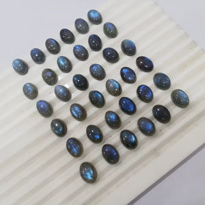 Pierre précieuse cabochon en labradorite naturelle de forme ovale, lisse et brillante, de haute qualité, en vrac, pour bijoux de mariage, sculpture - Product Image 5