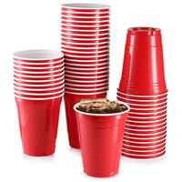 Tasses à café tasses de voyage tasses en plastique PP rouges tasses de fête amusantes et durables à emporter produit écologique jetable vente chaude