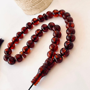 Prière islamique d'ambre de cerise, ambre naturel 33 Tasbih, prière quotidienne - Product Image 4