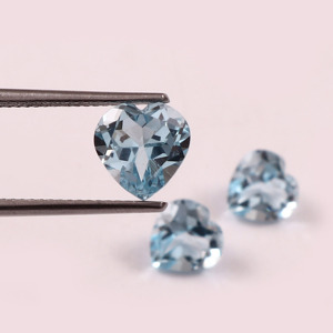 Topacio Azul Suizo Natural de 6MM, Corte en Forma de Corazón, Facetado, Calibrado, Gema Suelta Certificada, Proveedor Mayorista para Joyería - Product Image 2