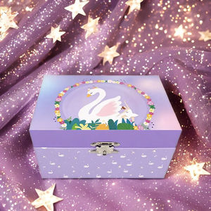 Caja <span class=keywords><strong>de</strong></span> Música <span class=keywords><strong>de</strong></span> Terciopelo Ecológica <span class=keywords><strong>de</strong></span> Lujo con Manivela Giratoria, Diseño <span class=keywords><strong>de</strong></span> Cisne Bailarín, Joyero Personalizado con Canción a Medida, Elegante <span class=keywords><strong>para</strong></span> Niñas - Product Image 6