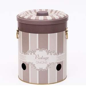 ถังเก็บมันฝรั่ง & หัวหอมโลหะ Ø175x225mm ภาชนะใส่อาหาร5L หรูหรา - Product Image 1