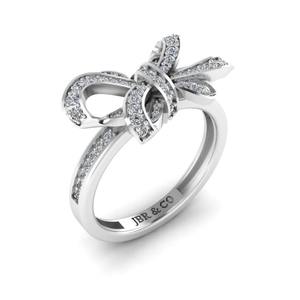 Top Trending Round Diamond 925 Silver Bowknot Style Cocktail Ring para mujer Compromiso Anillo fino al mejor precio - Product Image 3