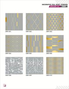 Carreaux muraux numériques en céramique de porcelaine argentée dorée polie de 30x60cm carreaux décoratifs émaillés d'intérieur de concepteur de troisième feu - Product Image 2