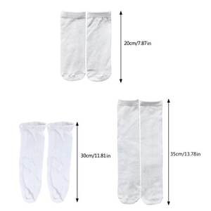 Lot de 20 chaussettes longues respirantes en coton pur pour hommes, couleur unie, décontractées, pour le bureau, les affaires, taille plus avec logo en bas - Product Image 3