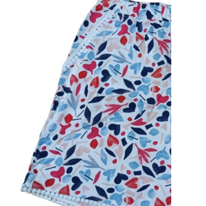 Shorts pour femmes de style gothique, 100% coton tricoté, imprimé floral sur toute la surface, poche latérale, ourlet en forme d'abeille, coupe régulière - Product Image 2