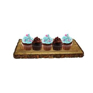 จานไม้สำหรับเสิร์ฟทำด้วยมือทำจากไม้ถาดเสิร์ฟขนมอบเค้กขนมอบทำจากไม้ - Product Image 3