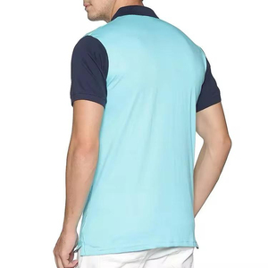 Camisa de Manga Corta para Hombre, Diseño Color Block, Tejido Informal, Azul Claro, Azul Marino, Blanco, Poliéster/Algodón, Secado Rápido, Transpirable - Product Image 2