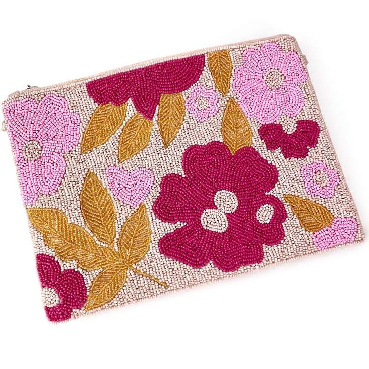 Handmade Girls' Coin Pouch and Compact Beaded Purse Soft Embroidery Crafts Featuring Cross-Stitching & Needlework