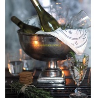 Seau à glace en acier inoxydable finition cuivre pour vin, grand modèle, avec poignées latérales, double paroi, anti-fuite, luxe, pour bar et hôtel