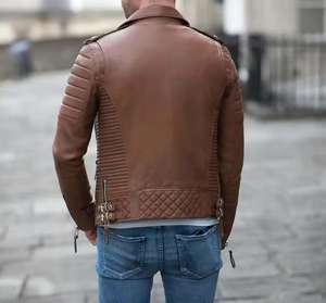 Veste d'hiver en cuir PU en toile avec col montant, poches zippées à capuche, manches longues, logo avant, coupe-vent et respirant - Product Image 2