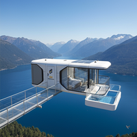 Conteneur modulaire moderne de luxe, 2 chambres à coucher, prêt à expédier, capsule de sommeil mobile, petite maison capsule préfabriquée intelligente