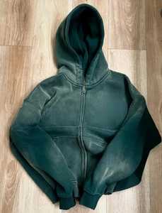 Sweat à capuche unisexe 100% coton brodé de haute qualité délavé à l'acide Style décontracté vintage avec logo personnalisé pour l'hiver - Product Image 3